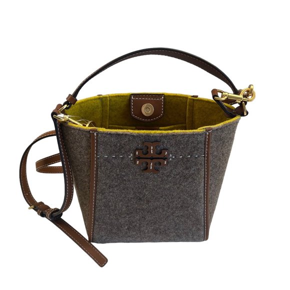 Tory Burch - Authentic - McGraw Tan Wool Bucket Bag - Designer - NWT - Picture 6 of 11